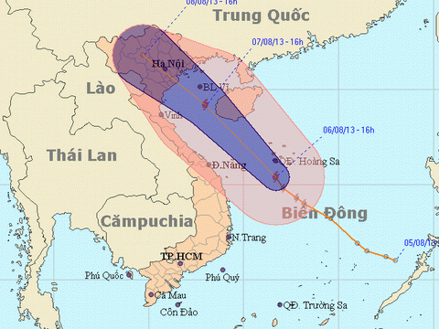 Vị trí của bão số 6.